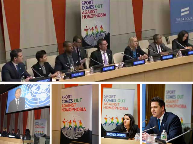 Sport comes out against homophobia - HRD event at the UN Headquarters, December 2013