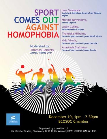 Sport comes out against homophobia - HRD event, December 2013- invitation